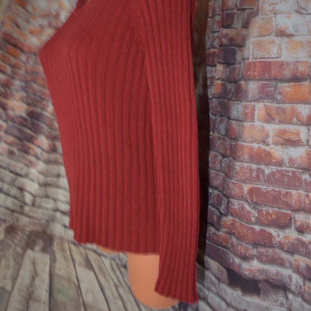 Ralph Lauren Medium Silk V neck Ribbed Sweater Cardigan Silk Linen Blend - Picture 10 of 11